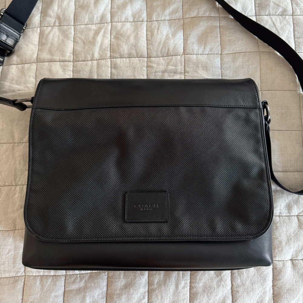 Coach Leather and Mesh Laptop Bag
